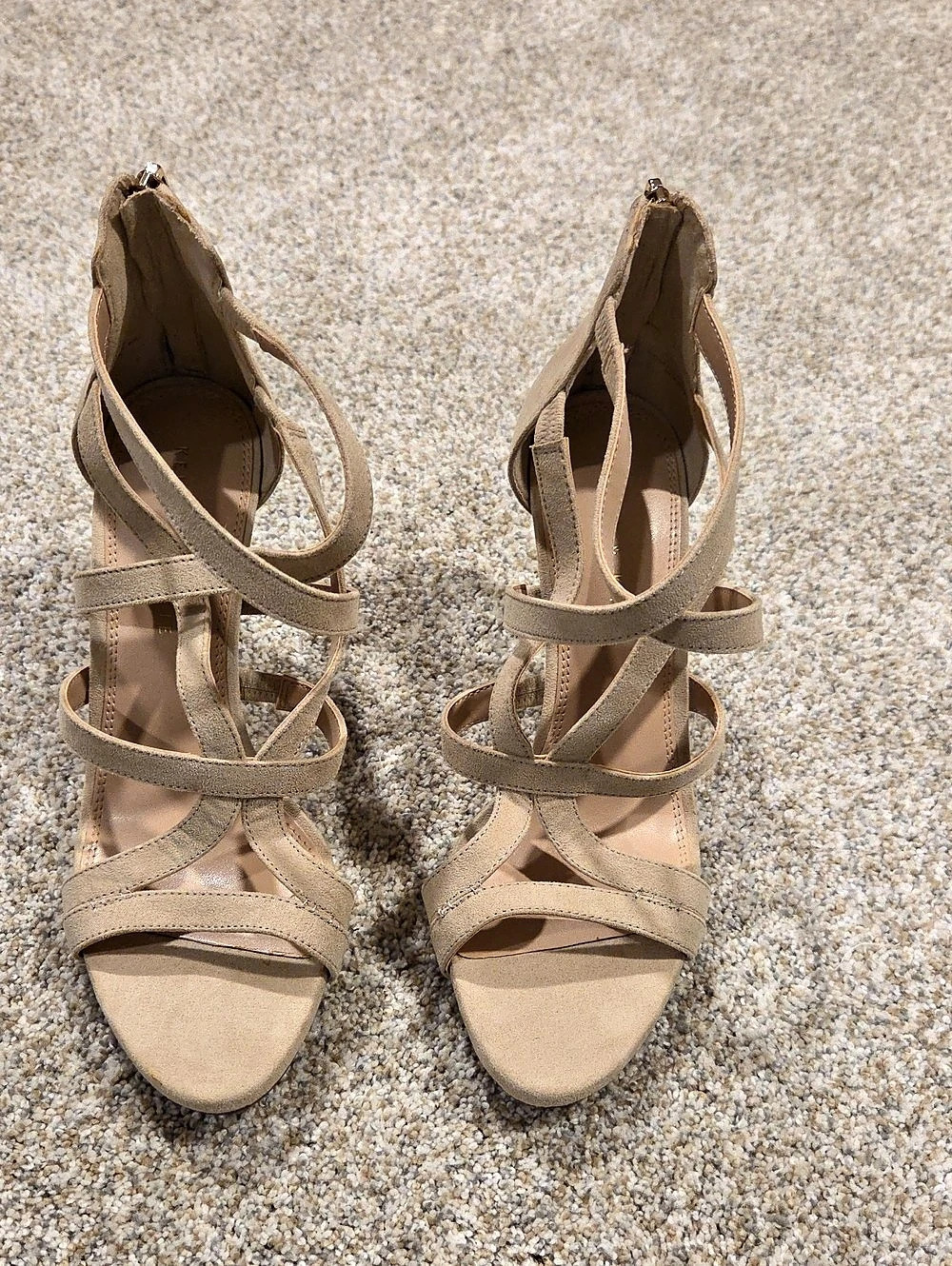 KELLY & KATIE Strappy Heels in Tan US 9.5M. Never Worn Outside.